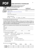 Asian Institute of Technology: Application No.