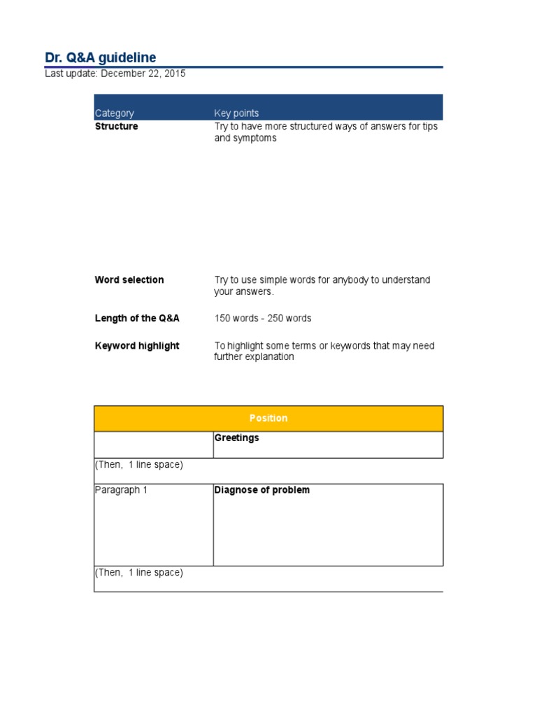 Dr. Q&A Guideline: Category Key Points | PDF | Diabetes | Endocrine System