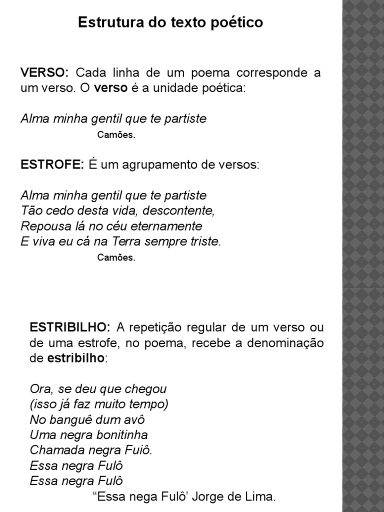 Estrutura Do Texto Poético | PDF