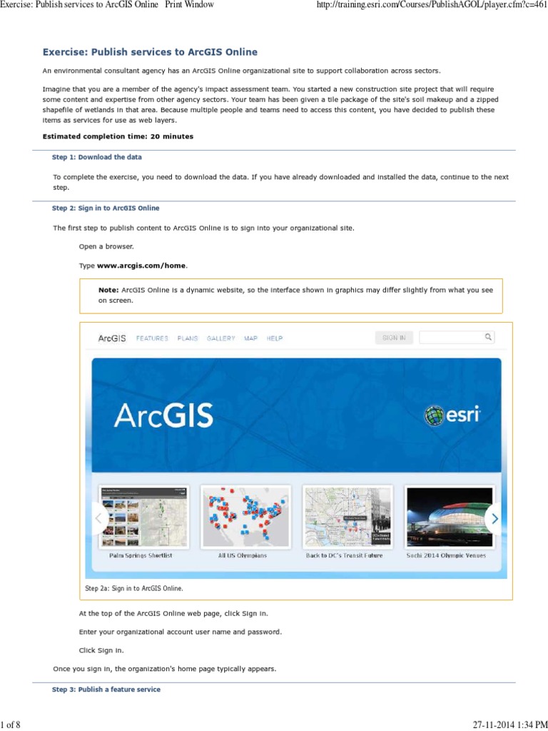 Exercise1 - Publish Services To ArcGIS Online | PDF | Arc Gis | Tab (Gui)