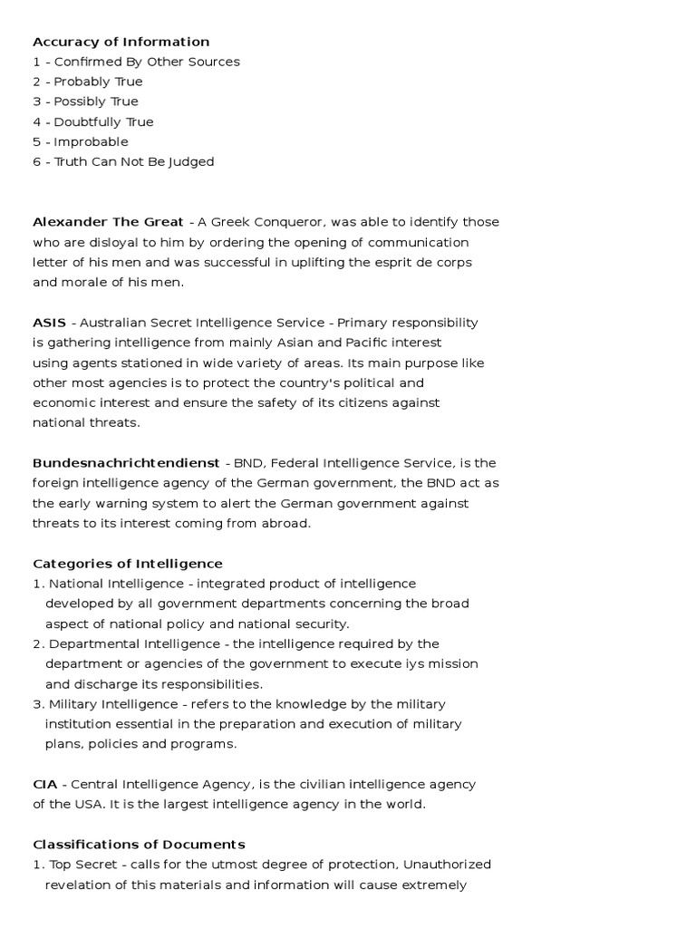 Understanding Intelligence Operations | PDF | Counterintelligence ...