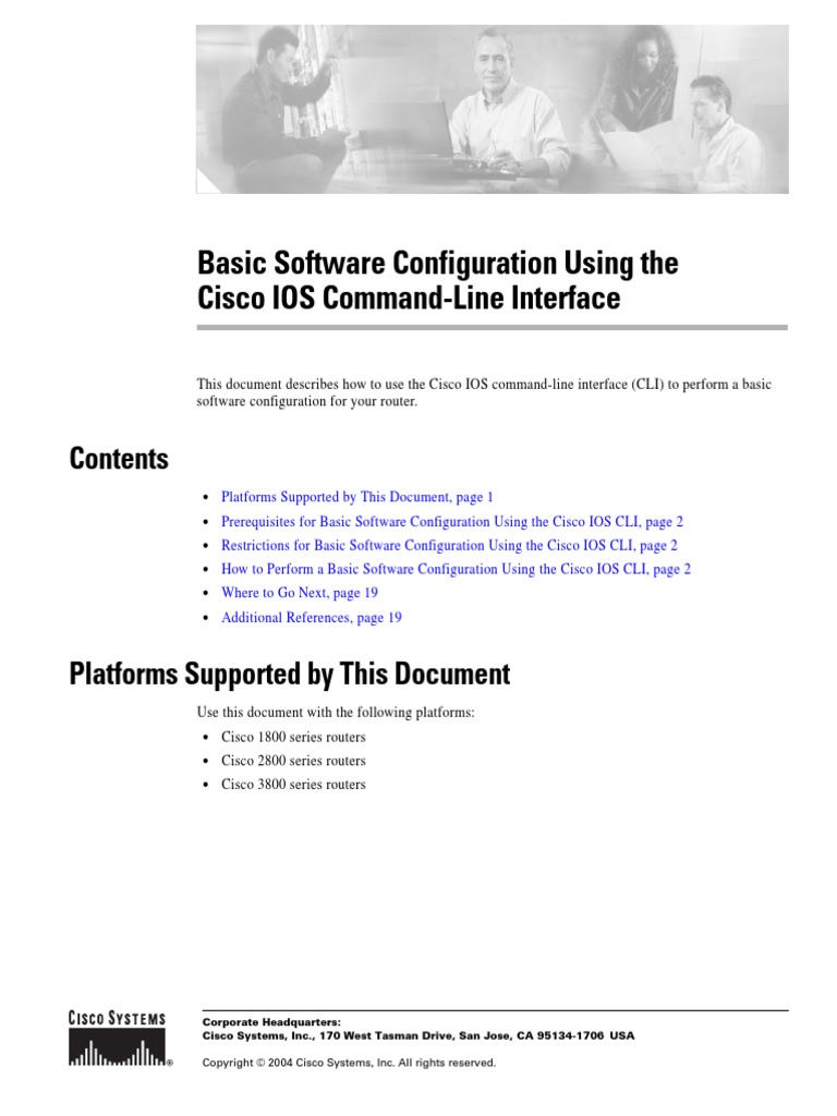 Basic Software Configuration Using The Cisco CLi PDF | PDF | Command ...