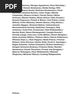 Lisa Le Feuvre Failure Whitechapel Documents Of Contemporary Art 1 Falsifiability Science