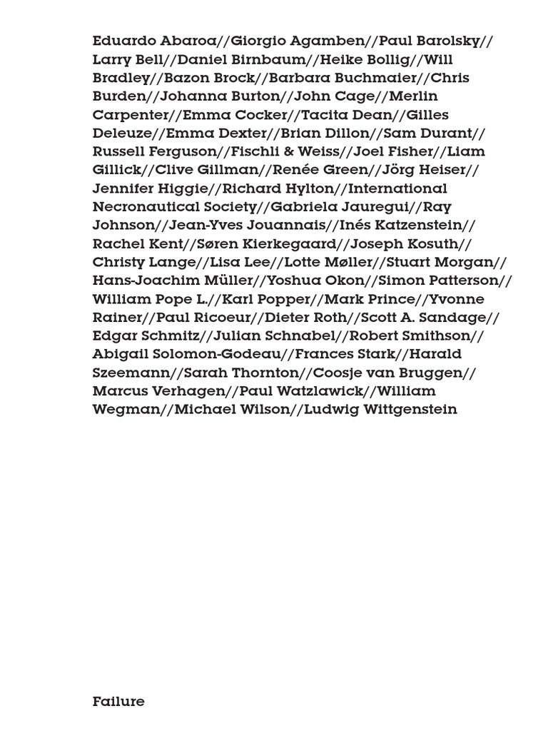 Lisa Le Feuvre Failure Whitechapel Documents Of Contemporary Art 1 Falsifiability Science