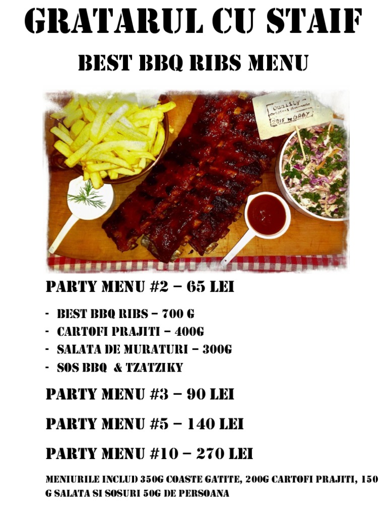 Best bbq ribs menu