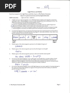 light-color-worksheet-packet-key-pdf
