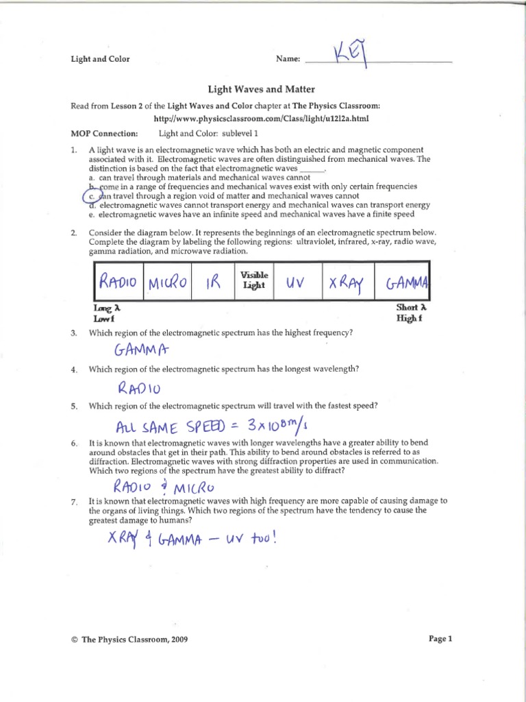 light-color-worksheet-packet-key-pdf
