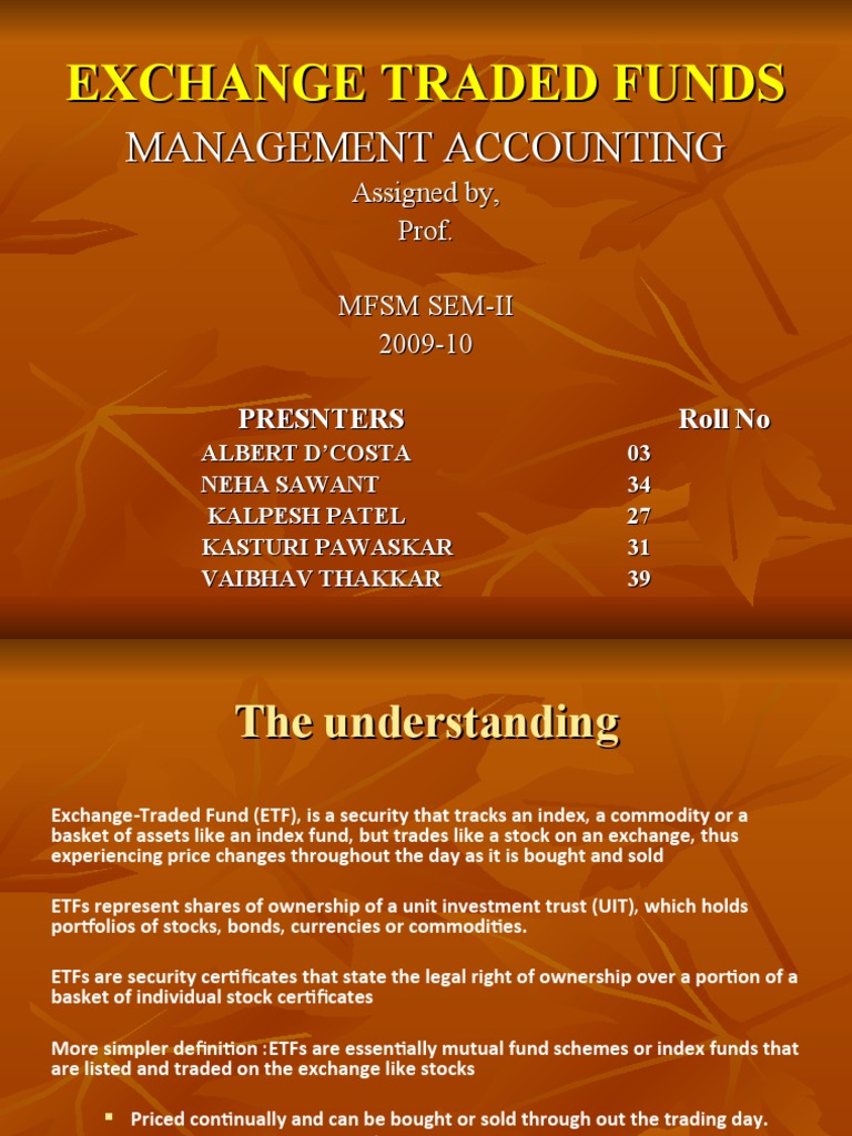 Exchange Traded Fund Download Free Pdf Financial Markets Exchange