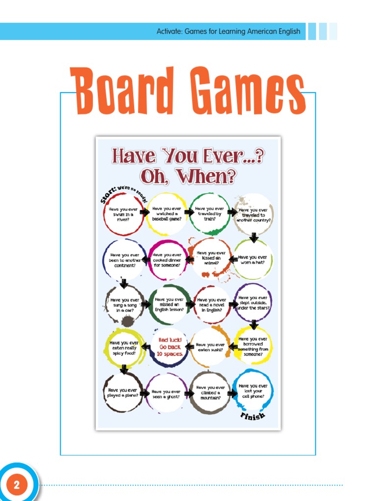 Board Game Instructions PDF English Language Phrase