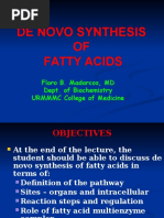 De Novo Synthesis of Fatty Acids