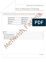 Comsats Institute of Information Technology: Lab Manual: Introduction To Information & Communication Technologies
