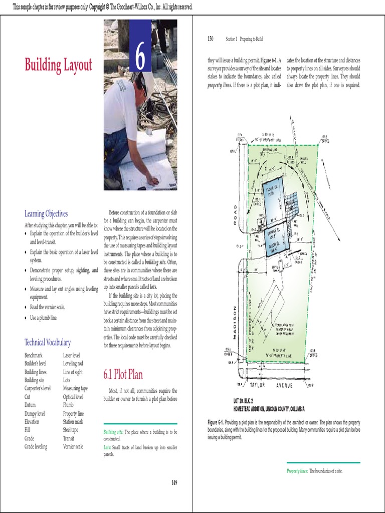 Building Layout: 6.1 Plot Plan | PDF | Surveying | Equipment