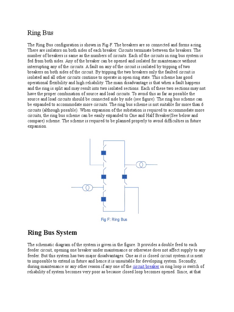 Understanding Ring Bus Substations | PDF | Electrical Substation ...