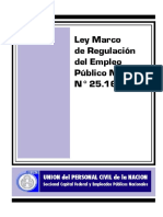 Ley Marco de Regulacion Del Empleo Publico Nacional N25164