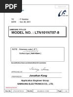 MODEL NO.: LTN101NT07-8: TO Date: IT Solution: Oct. 26, 2011