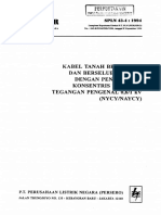 SPLN 43-4-1994 Kabel Tanah Berisolasi Dan Berselubung PVC DG