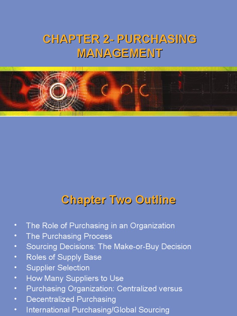 Chapter 2 - Purchase Management | PDF | Supply Chain | Procurement