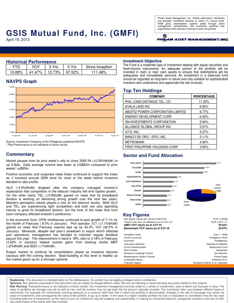 GSIS Mutual Fund, Inc. (GMFI) Historical Performance PDF
