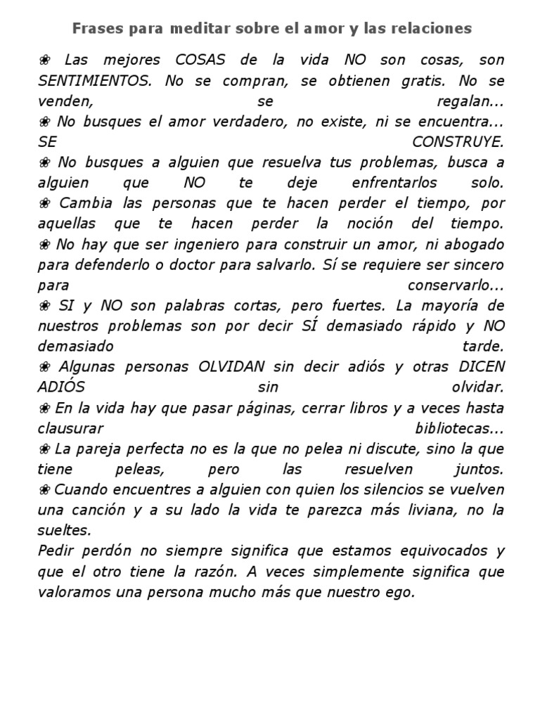 Reflexiones sobre Amor y Vida | PDF | Amor | Motivación