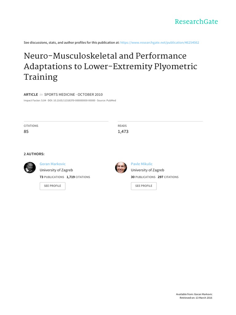 Markovic, G. (2010) - Neuro-Musculoskeletal and Performance Adaptations ...