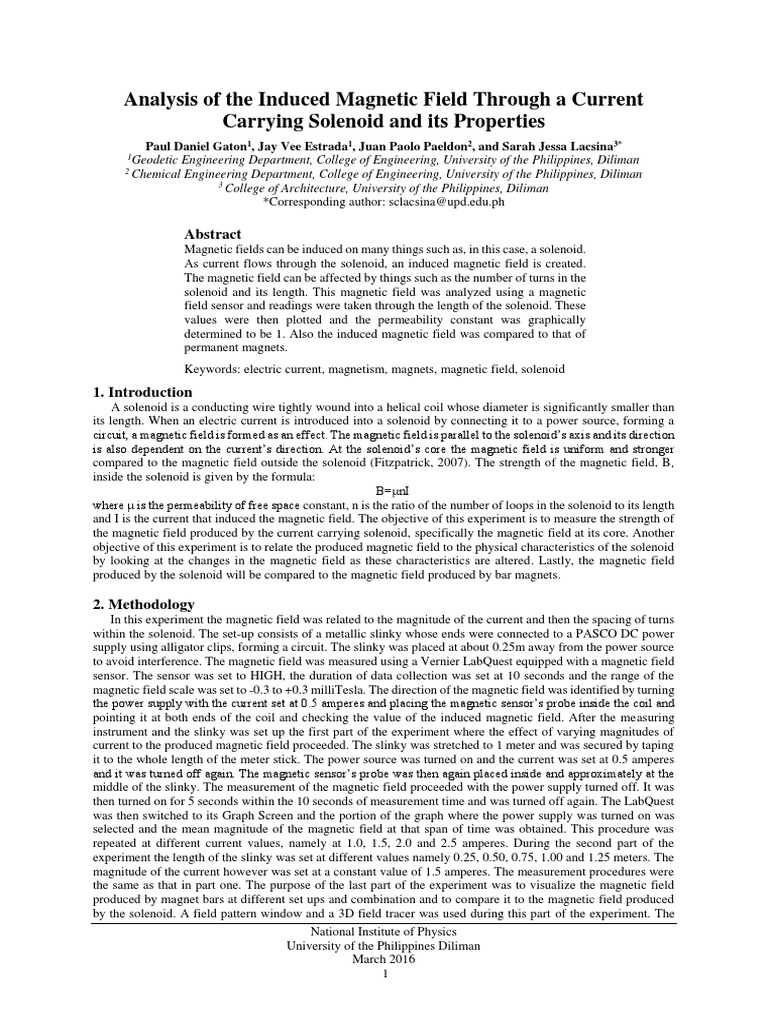 Magnetic Field Analysis of Solenoids | PDF | Magnetic Field | Electric ...