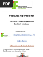 Aula 1 Introdução à Pesquisa Operacional