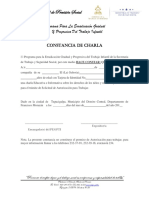 Formato de Constancia de Charla para Autorizacion de Trabajo A Menores