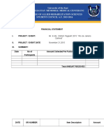 Financial Statement: Mr. & Ms. Cares Pageant 2015: "Rio de Janeiro Carnival" November 21,2015