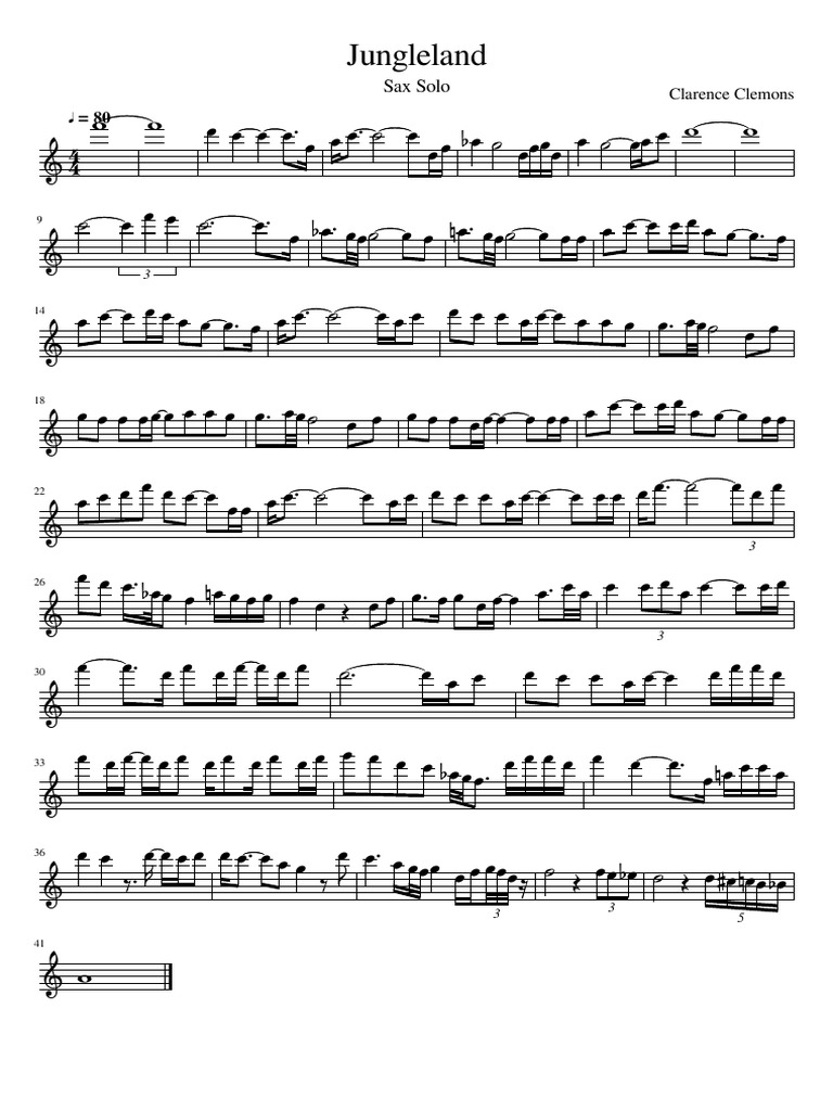 Jungleland Tenor Sax Solo