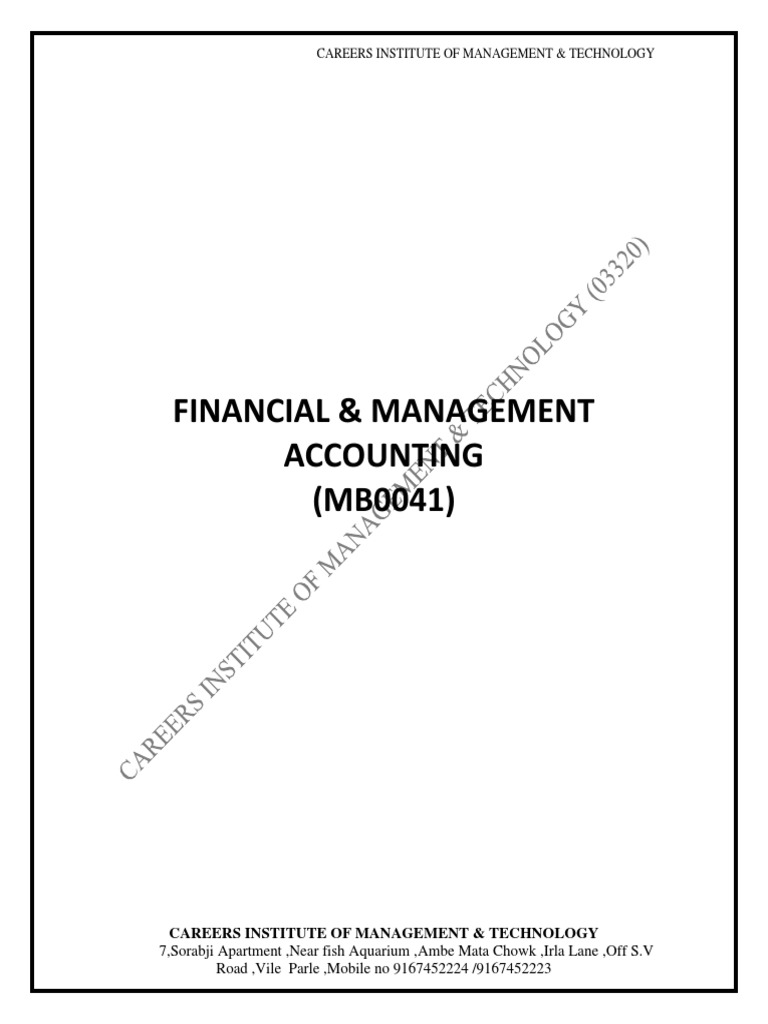 Financial & Management Accounting Guide | PDF | Debits And Credits | Demand