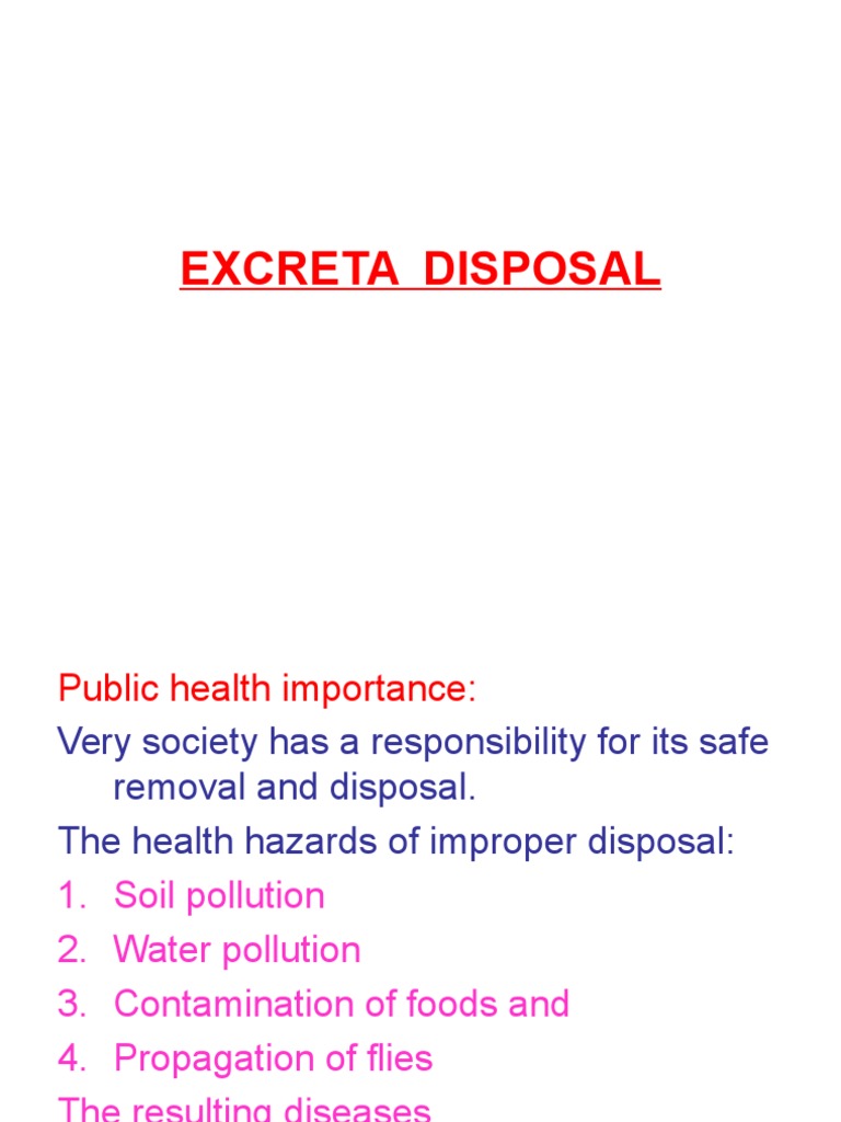 Excreta Disposal PDF Sanitation Sewage Treatment