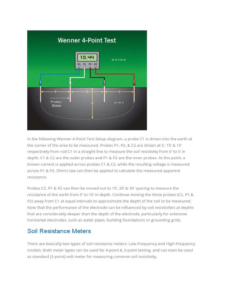 Soil Resistivity Testing Guide | PDF | Electrical Resistivity And ...