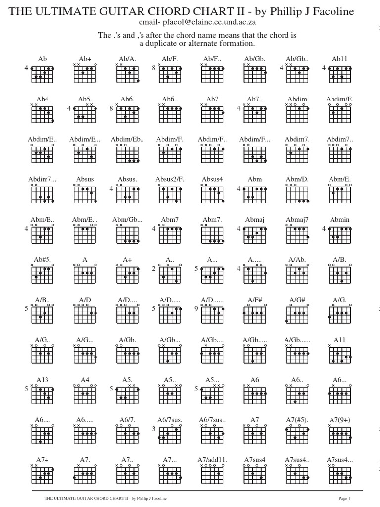 The Ultimate Guitar Chord Chart II By Phillip j Facoline Chord