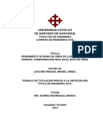 Rendimiento de Mano de Obra PDF