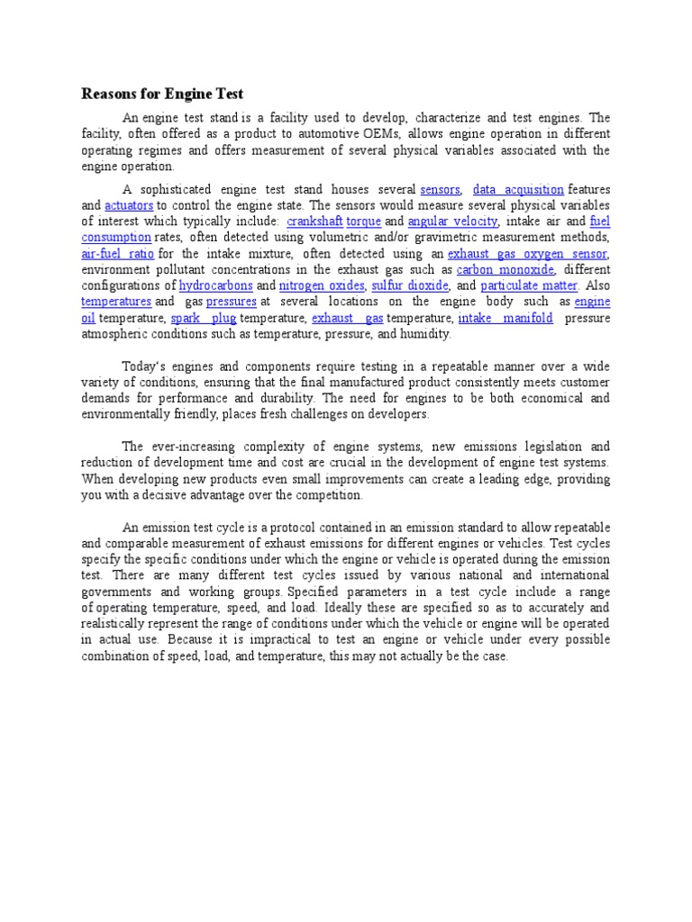 Engine Testing: Standards and Objectives | PDF | Engines | Exhaust Gas