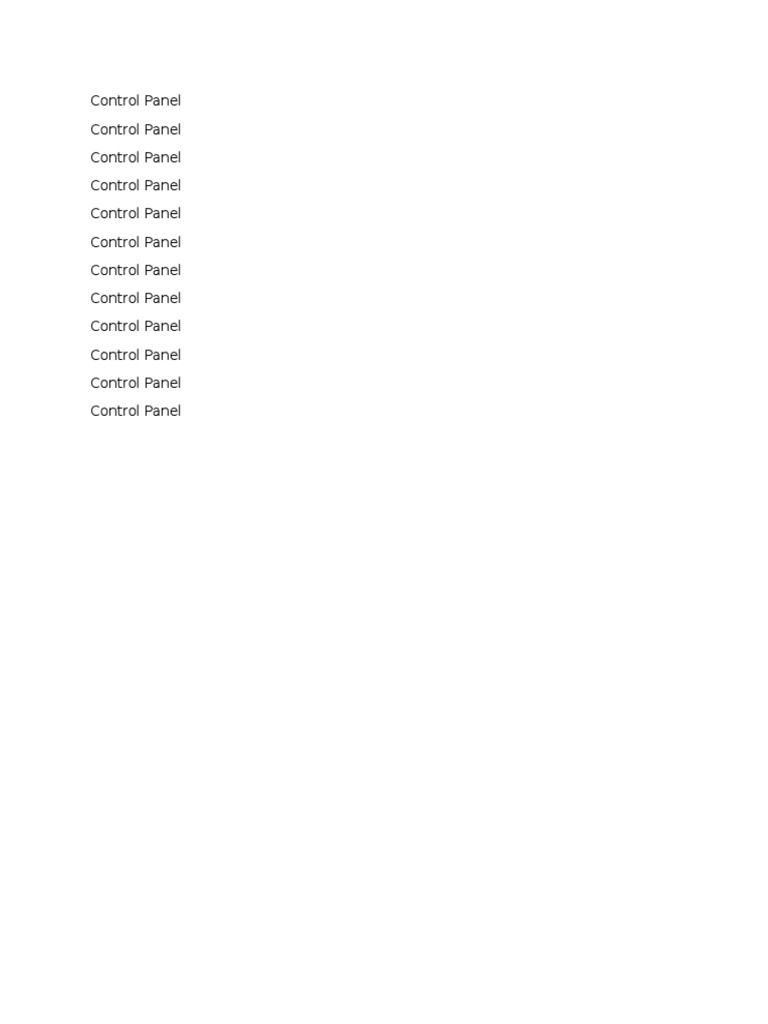Control Panel | PDF
