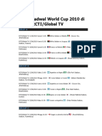 Jadwal World Cup 2010 Di RCTI