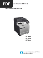 HP LaserJet Pro Color MFP M476 Troubleshooting Manual