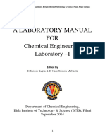 Lab Manual For Various Experiments in Chemical Engineering