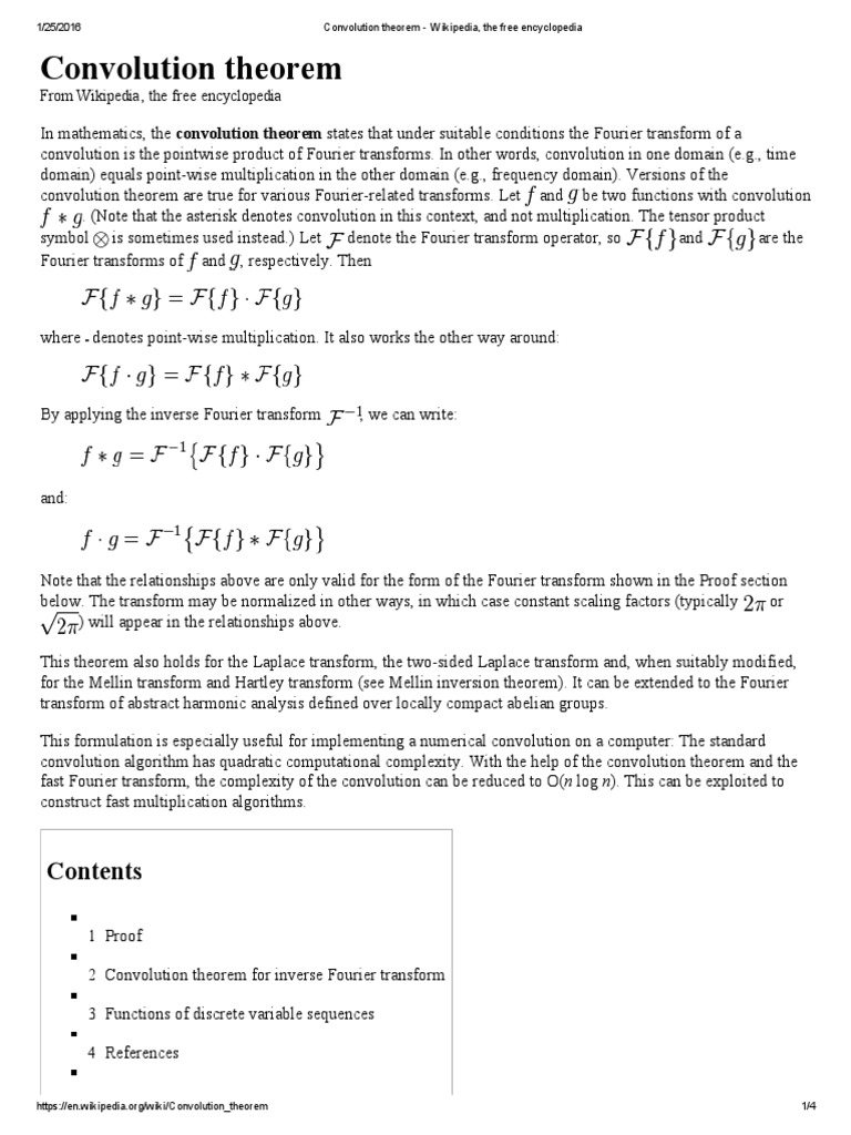 Convolution Theorem | PDF | Convolution | Fourier Transform