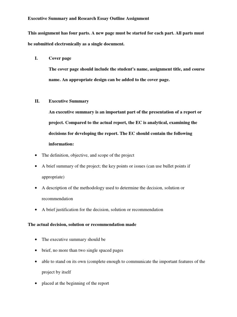 Executive summary sample for proposal picture