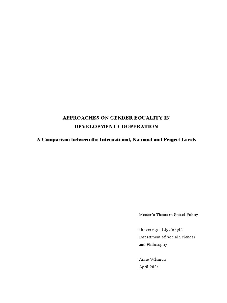 Gender Equality in Development Cooperation | PDF | Gender | Gender Studies