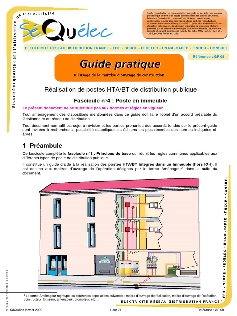 Distance Minimum Entre Un Transformateur Et Une Habitation SeQuelec Guide 9 PDF | PDF | Réseau électrique | Béton armé