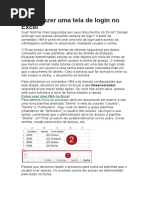 Como Fazer Uma Tela de Login No Excel
