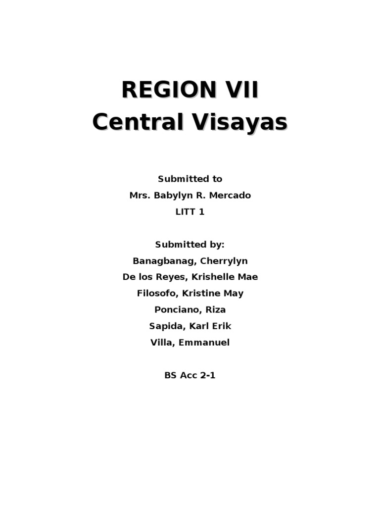 Literature of Central Visayas Region VII | PDF | Languages | Language ...