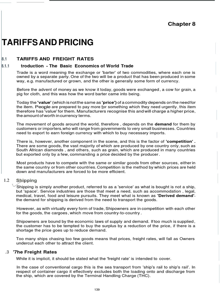 Tariffs & Pricing in Liner Shipping | PDF | Cargo | Containerization