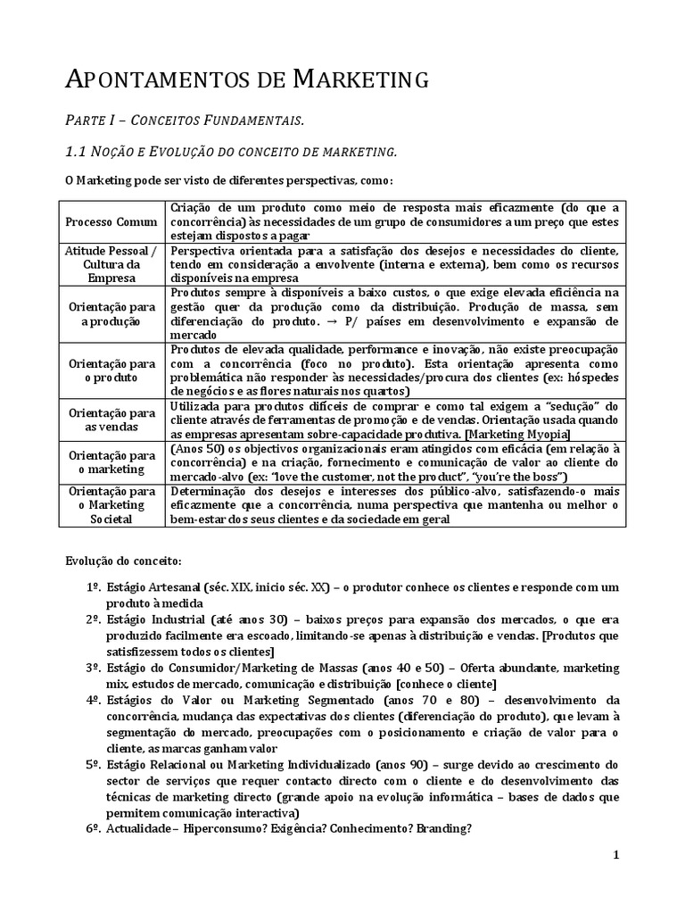 Fundamentos do Marketing e Evolução | PDF | Segmentação de mercado | Marca