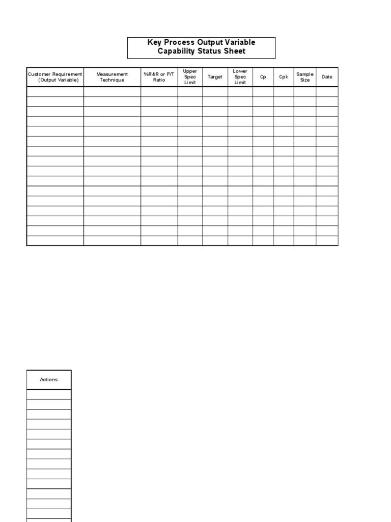 Process Capability Analysis Template | PDF | Business | Computers