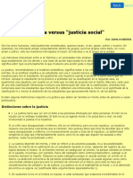 Justicia Versus "Justicia Social"