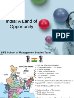 India: A Land of Opportunity: SIFE School of Management Studies Team